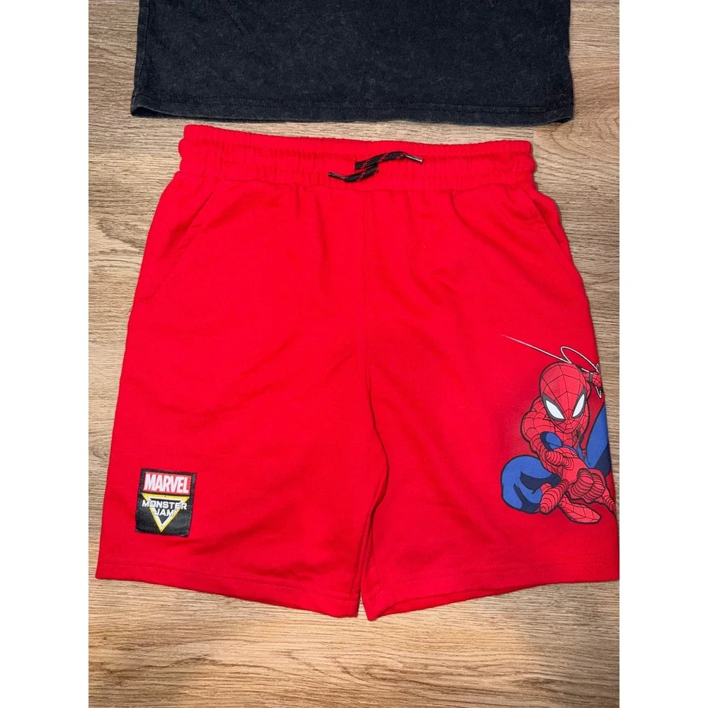 Boys spiderman / monster jam outfit set large 10/12